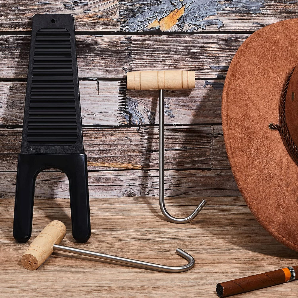 3 Pieces Cowboy Boot Hooks Long Shoes Pull and Boot Puller Set with Long Handle