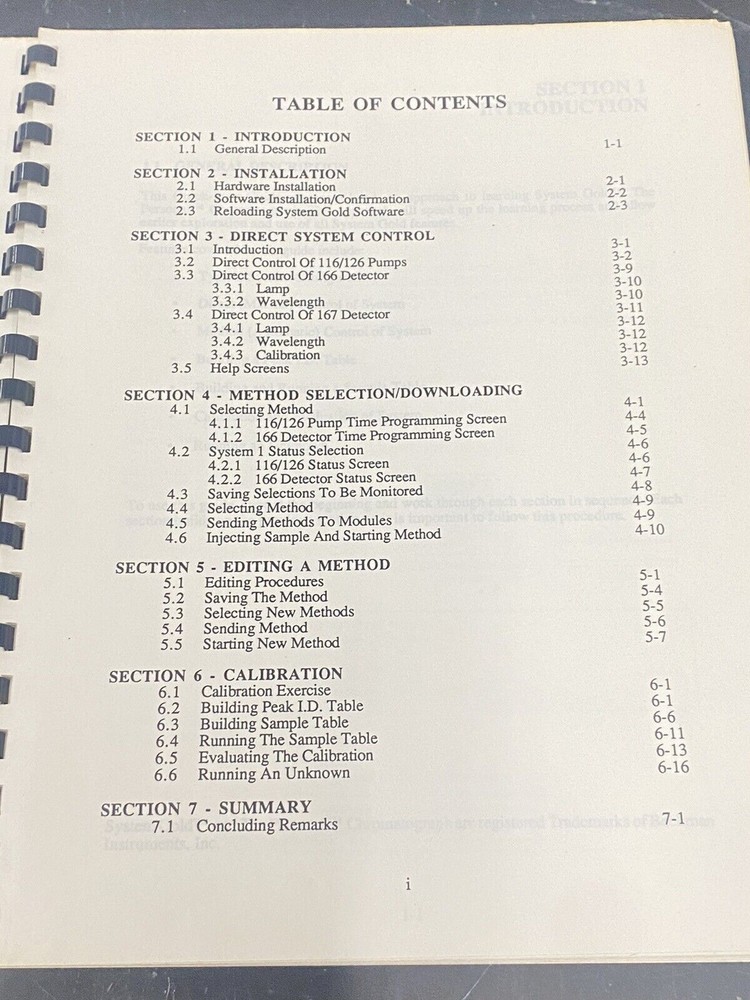Beckman System Gold Chromatography - User Guide / Manual / Instructions Book