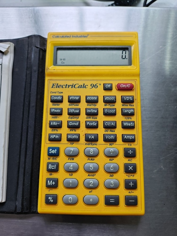 ElectriCalc 96 NEC Code Calculator With Case Yellow Working