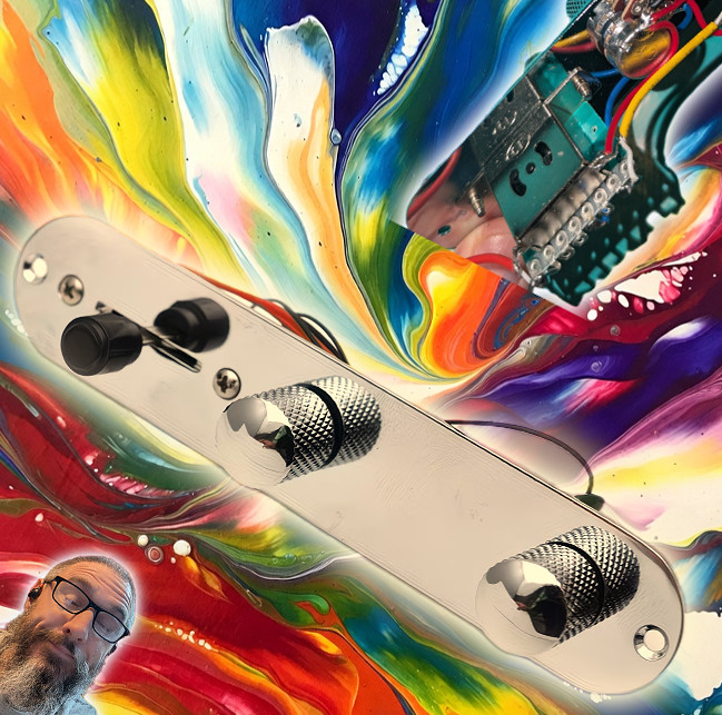 Loaded Chrome Tele Telecaster Switch Plate - Knobs - Jack Input UVAVU! #PROOF!
