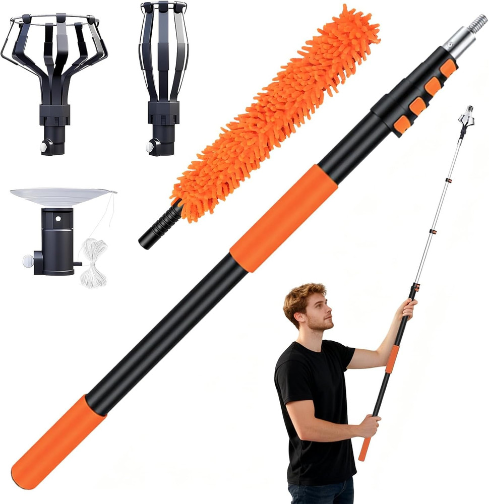 Light Bulb Changer for High Ceilings with 26FT Reach, Telescopic Extension Pole