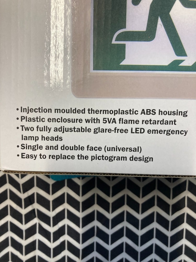 Exit sign led green running man with lights