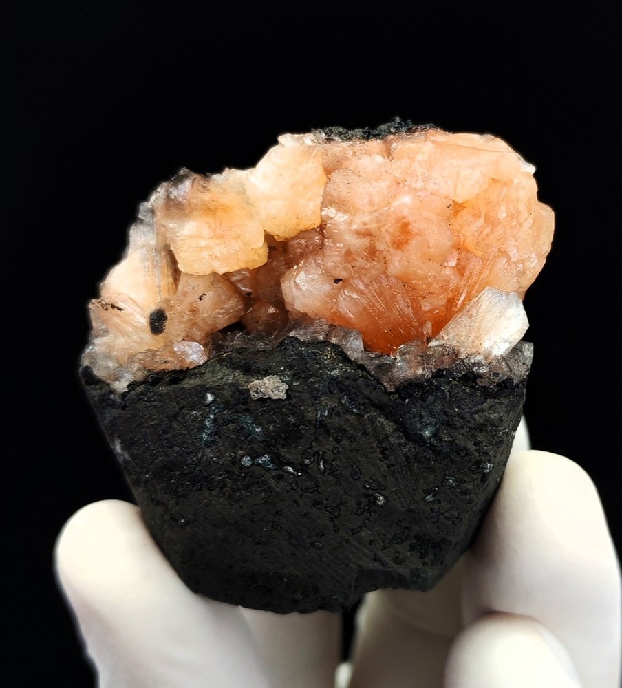 Natural Orange Stilbite On Base Minerals #S103