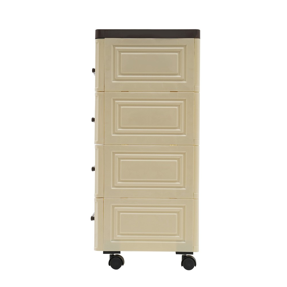 Multi-tier Storage Cabinet Modern Organizer Movable Storage Box W/ 4 Drawers