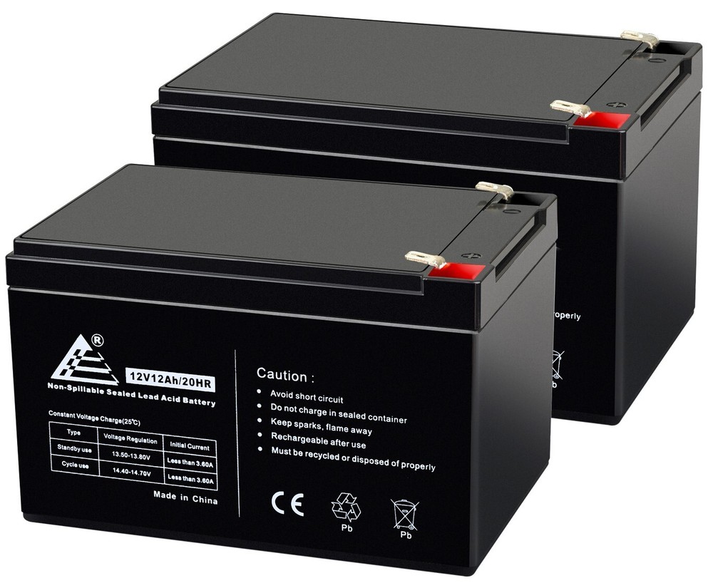 2 Pack | 12 Volt 12 Ah Pride Mobility SC52 Sonic Scooter Replacement Batteries