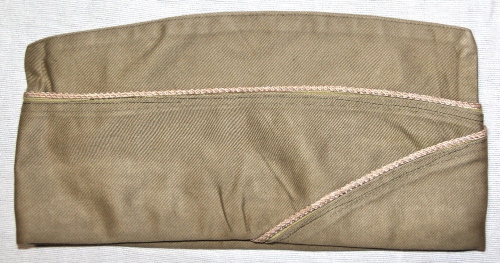 ORIGINAL KOREAN WAR 1952 DATED QUARTERMASTER PIPED GARRISON CAP, SIZE 7