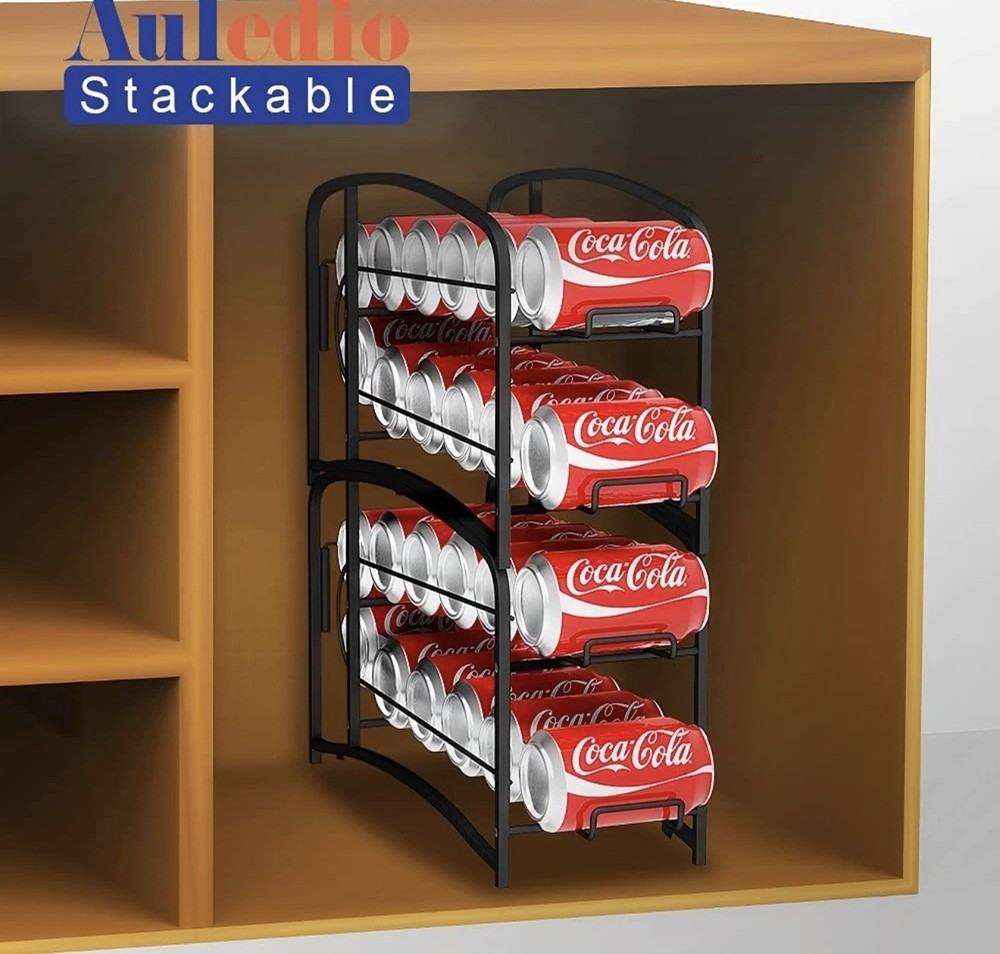 Stackable Beverage Can Dispenser Rack, Storage Organizer Holder for Canned