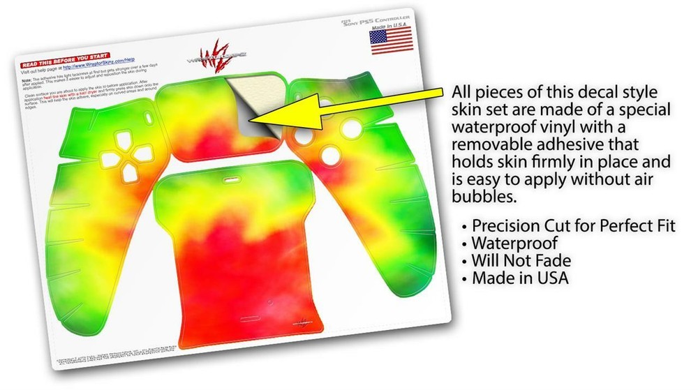 Skin Sony PS5 Controller Tie Dye