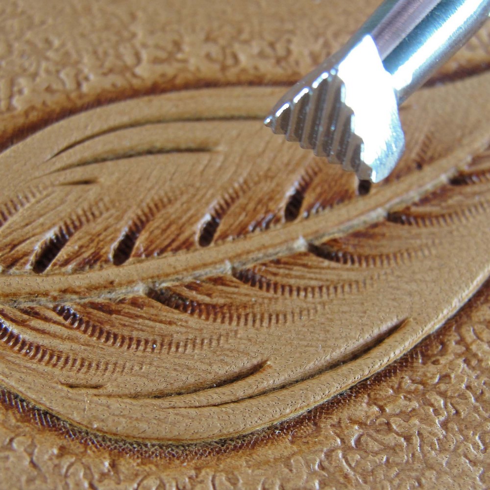 Craft Japan - Small Leaf Liner Stamp, Lined Triangle (Leather Stamping Tool)