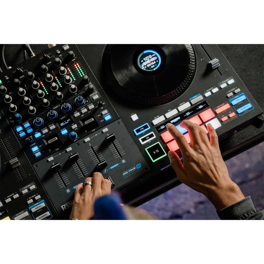Rane FOUR Advanced 4 Channel Mixer Stems Serato DJ Controller w Black Case
