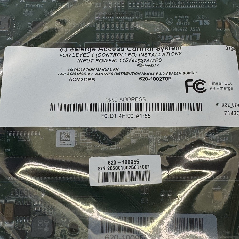 e3 eMerge Elevator ACM2DPB Module Access Control System 620-100955