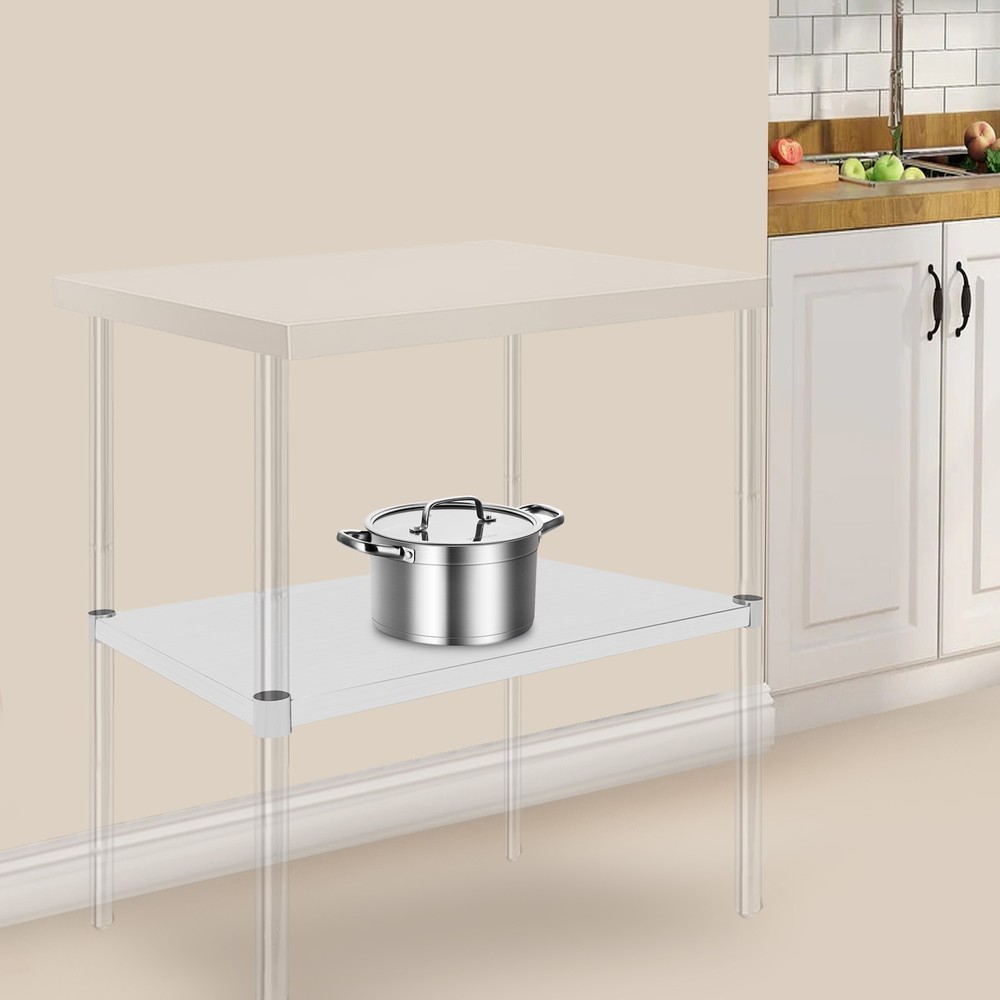 Stainless Steel Table, Adjustable Lower Shelf, Under Shelf for Work Tables