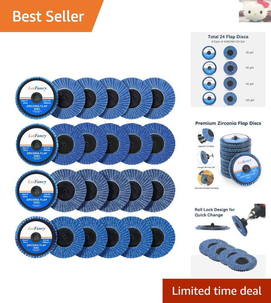 24 PCS 3 Inch Sanding Discs – Versatile Grits for Efficient Grinding