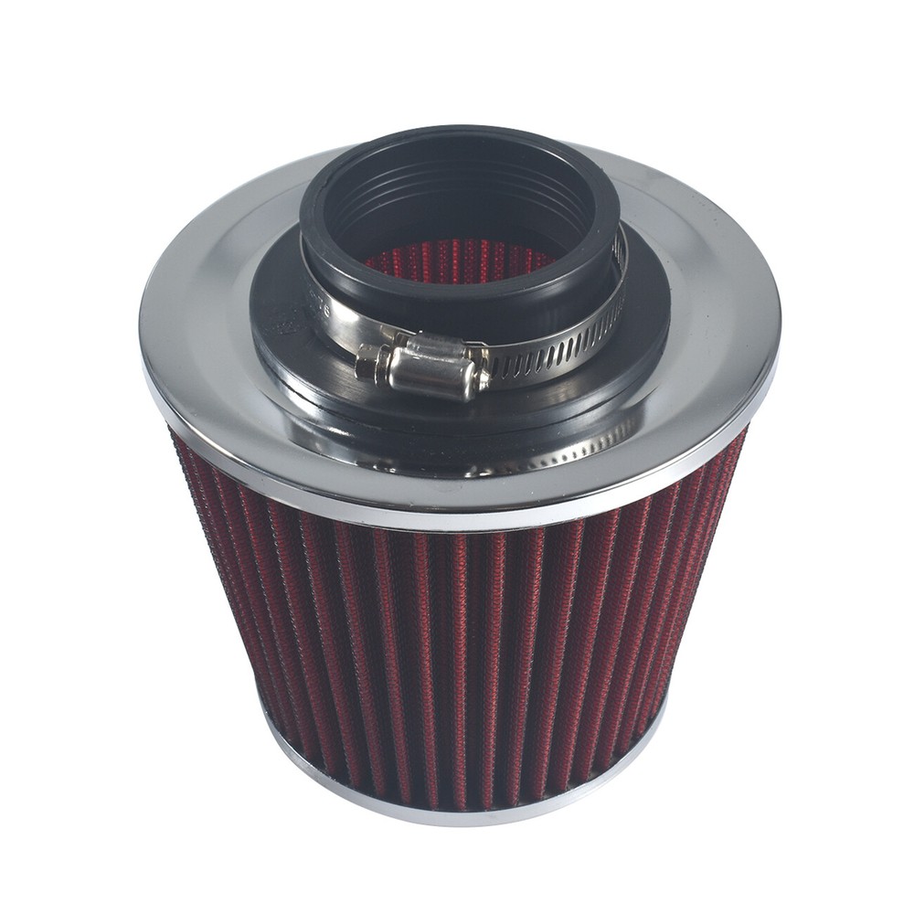 Red 2.5" 63.5mm Performance High Flow Inlet Cold Air Intake Cone Dry Filter