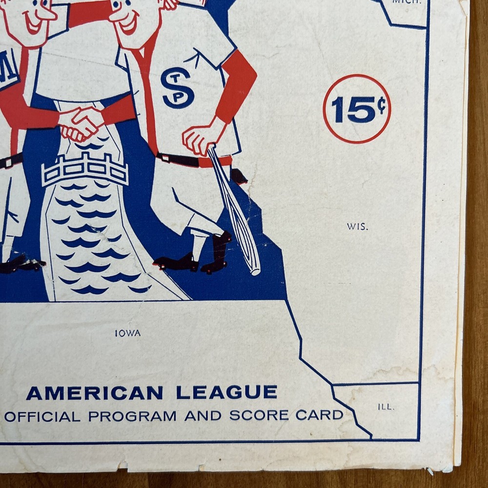 1961 Minnesota Twins First Home Game Series Program v Senators - Scored