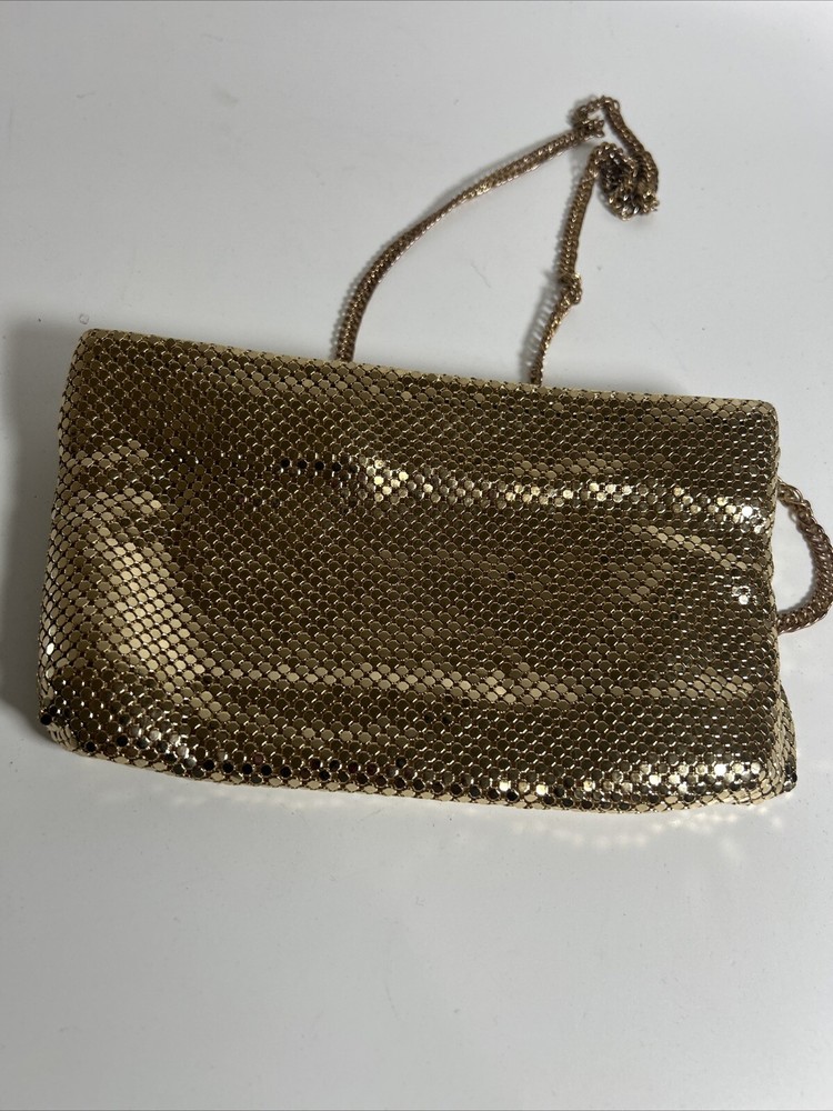 Whiting & Davis Mesh Gold Tone Chain Handbag Vintage