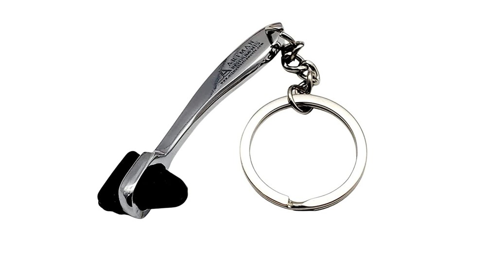 Reflex Hammer Keychain Silver Chrome Black ARTMAN