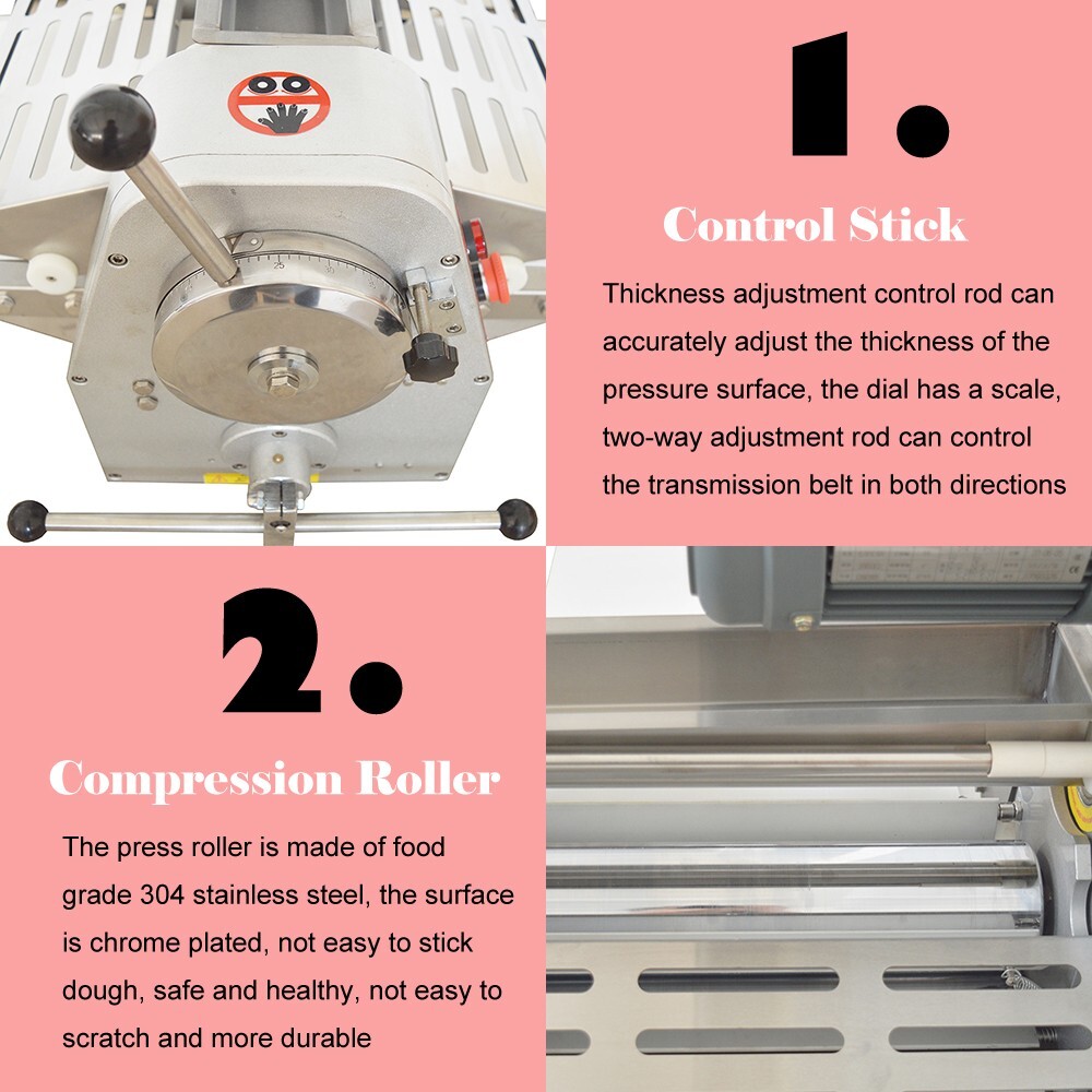 Commercial 110V Folding Table Type Dough Sheeter Pastry Machine 1mm-32mm