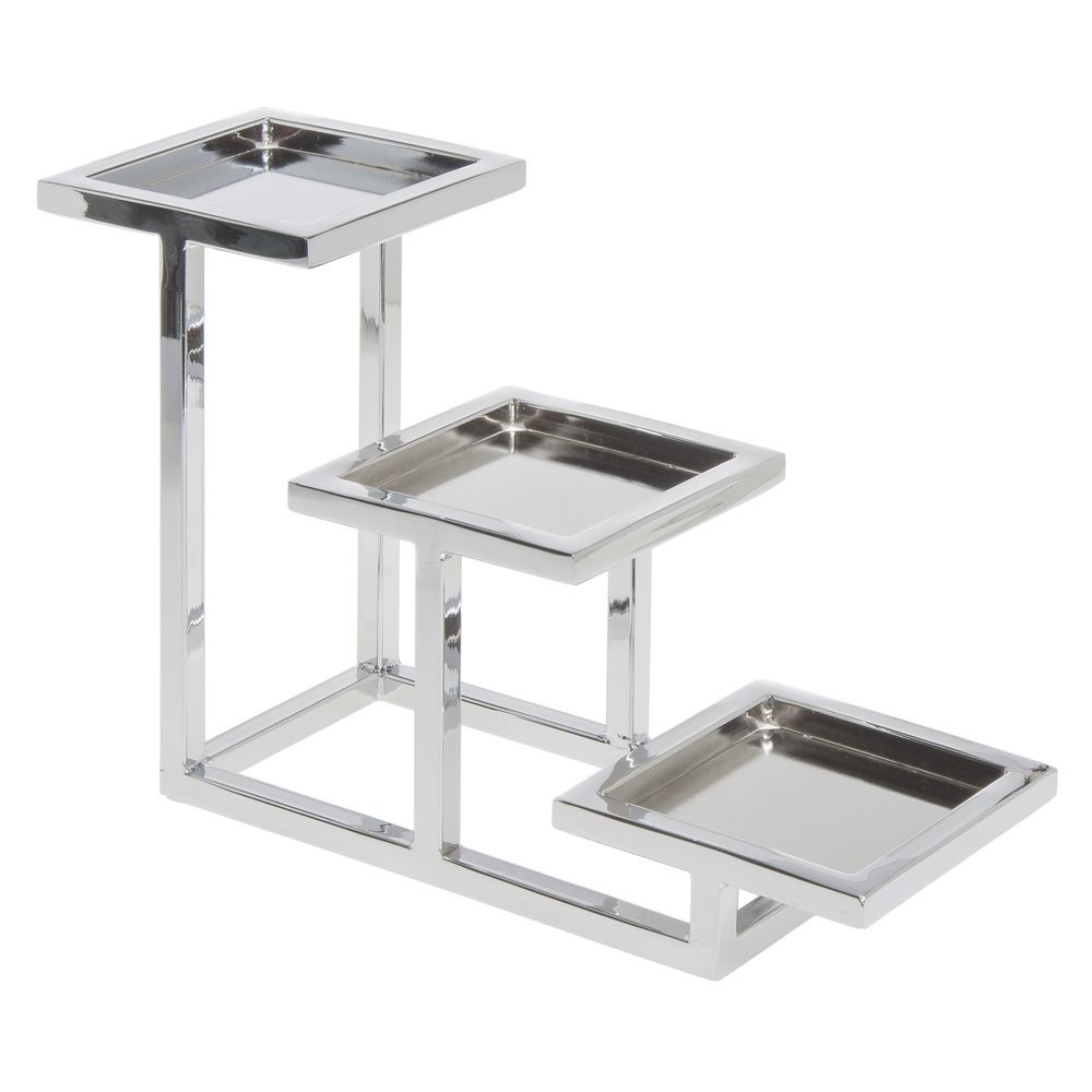 HUBERT 3-Tier Chrome Condiment Holder for 5" Cubes