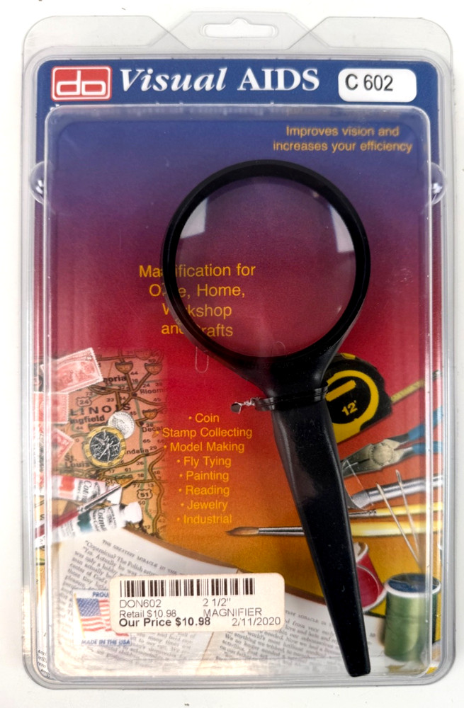 Donegan Optical Visual Aids C602 2.5″ Handheld Magnifier – New