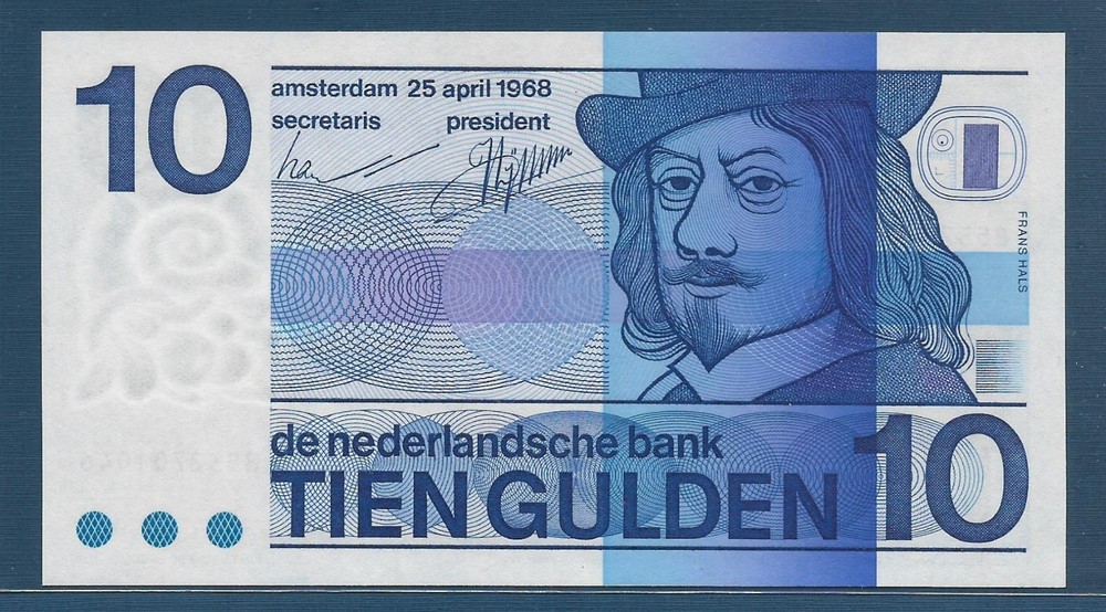 Netherlands 10 Gulden, 1968, P 91b, UNC