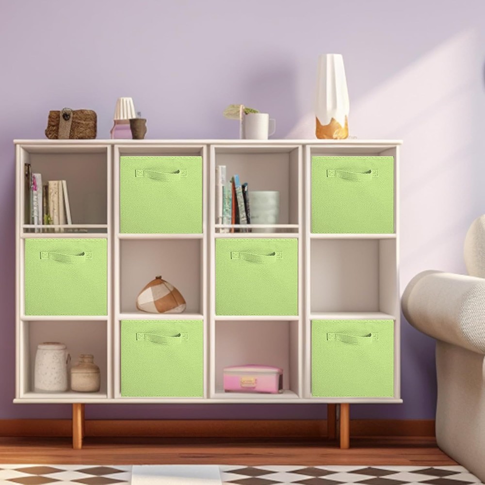 ShellKingdom Storage Bins, Foldable Fabric Cubes And Cloth 2, Green