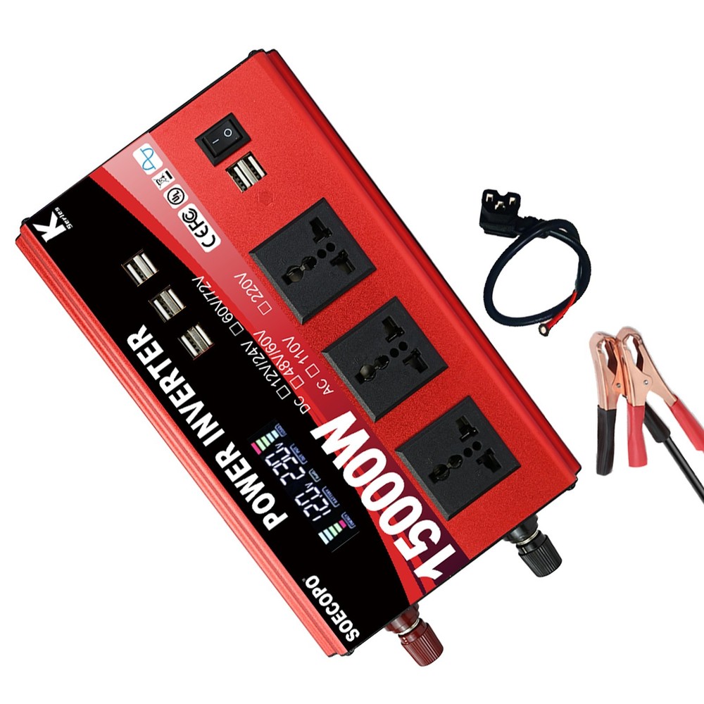 Pure Sine Wave Solar Converter 15000W Car Power Inverter DC 12-72V To AC 110VfC