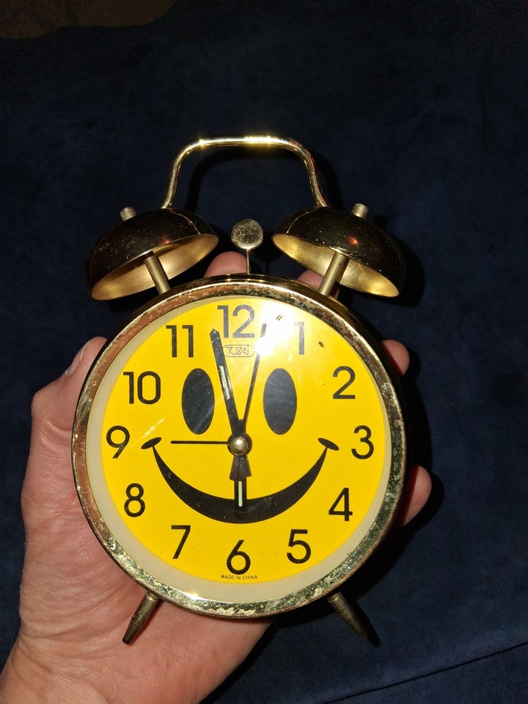 Vtg Smiley Alarm Clock.