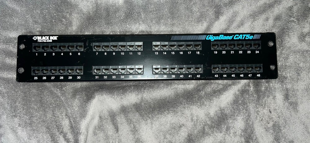 Black Box JPM906A-R5 48 Port Cat5e Feed Through Patch Panel,