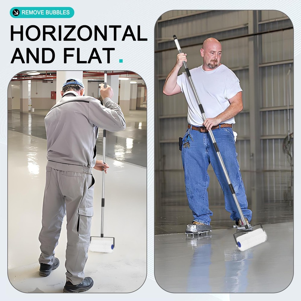 Spiked Roller for Self Leveling,9” Floor Leveling Black