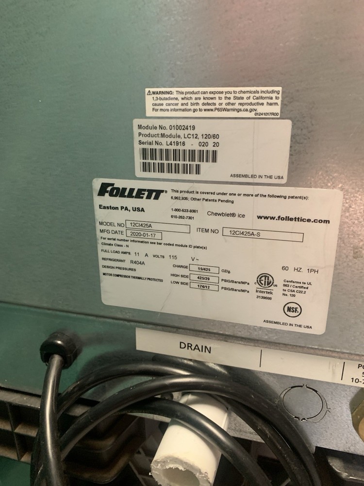 Follett Symphony Plus Ice Machine - Plastic Top Panel Lid - part number 00967091