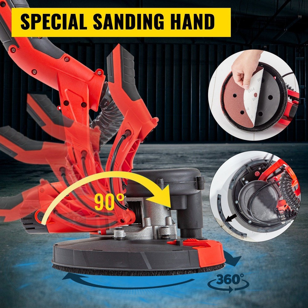 Drywall Sander 850W Electric Variable Speed Foldable Sheetrock + 6 Pads