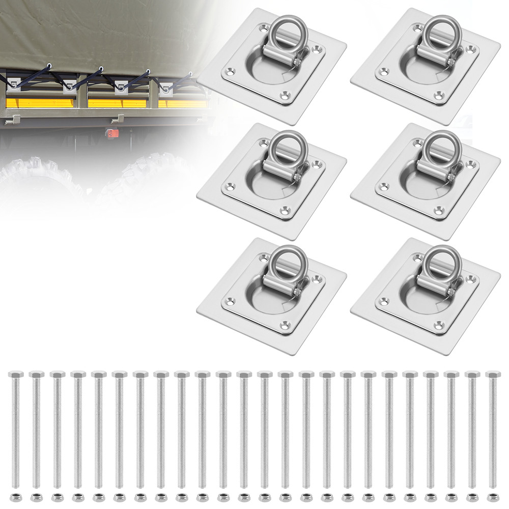 6Pack Tie Down Rings Heavy Load-Bearing Pull Ring Heavy-Duty Tie Down for gently