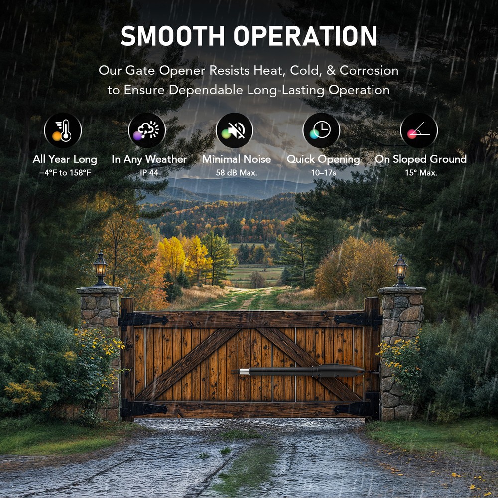 CO-Z 660lb Automatic Swing Gate Opener Kit with APP Control & Remote Controls