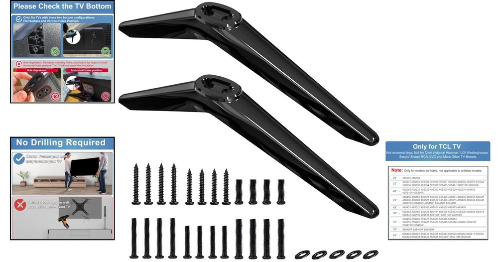 Replacement Stand for TCL Roku TVs - Easy Install & Durable Design
