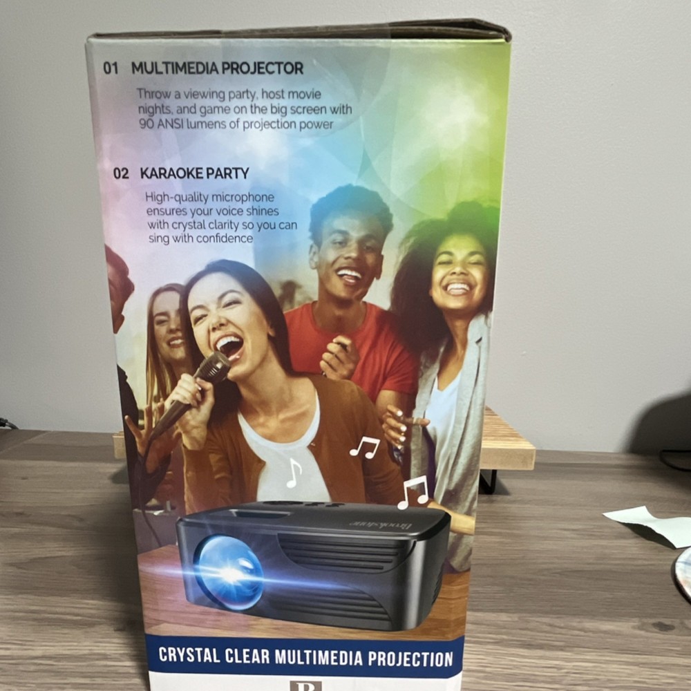 Brookstone Portable Karaoke System Bluetooth 140° Projection HD Speaker