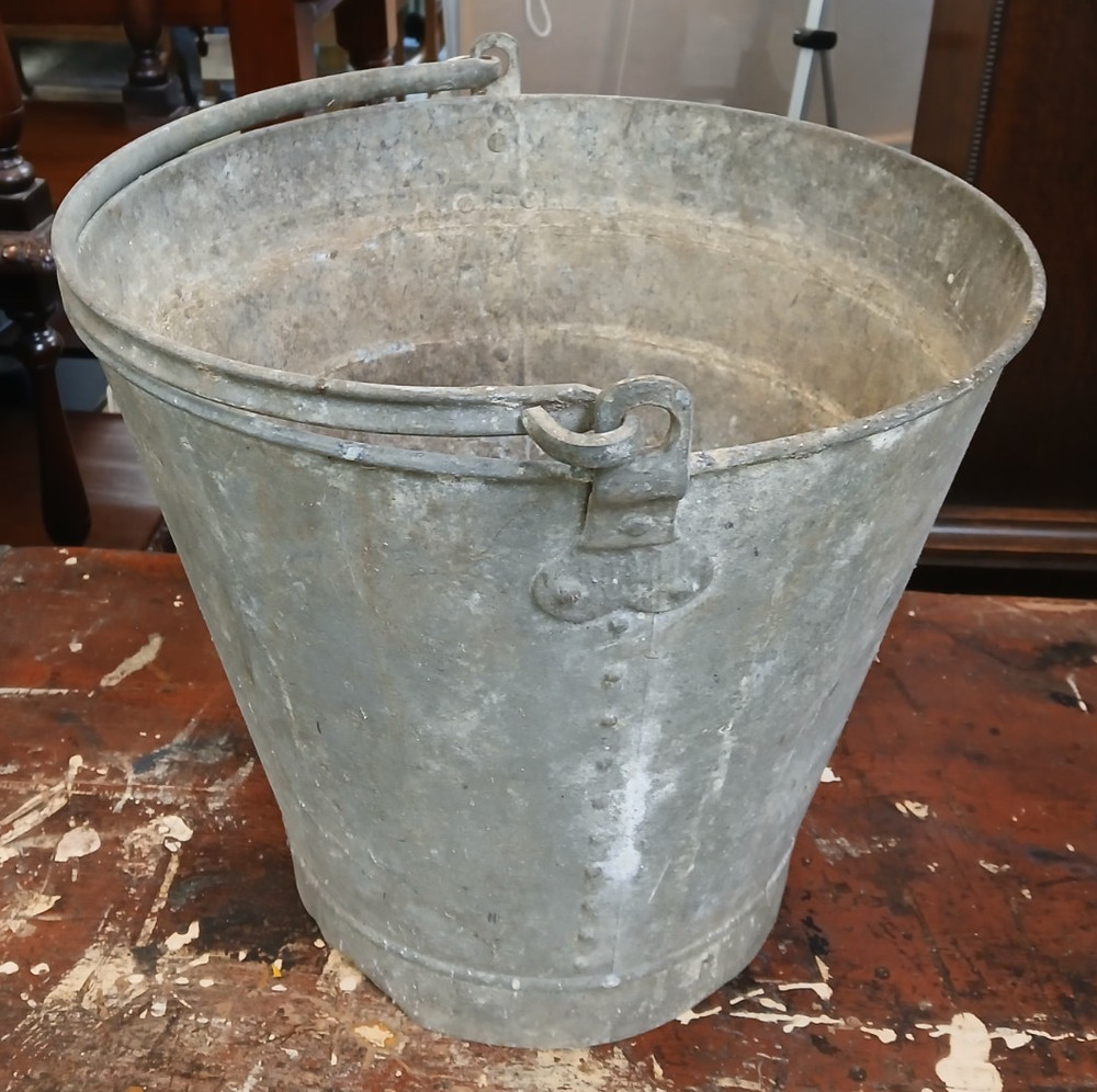 Large Vintage Galvanised Bucket