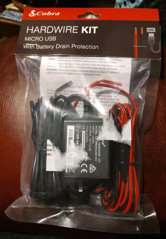 Cobra Hardwire Kit Micro USB with Battery Drain Protection