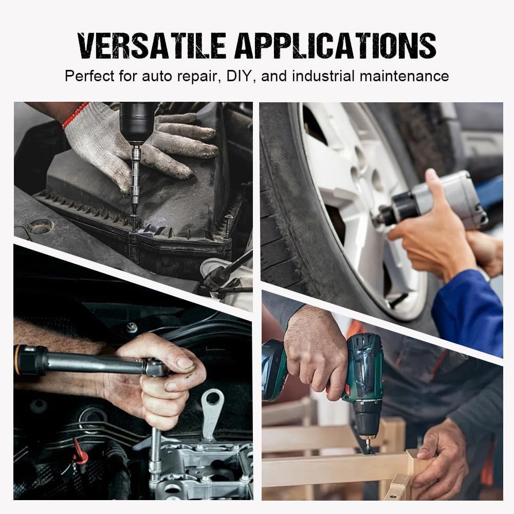 Low Profile Impact Socket Adapter Set Drive Ratchet Adapter Set for Tight Spaces