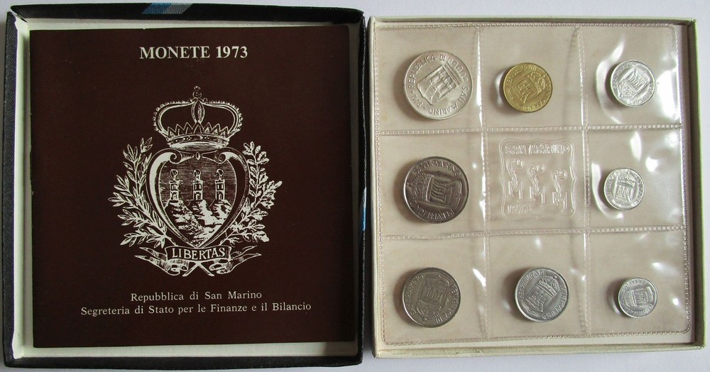 San Marino Circulated Coin Set 1973