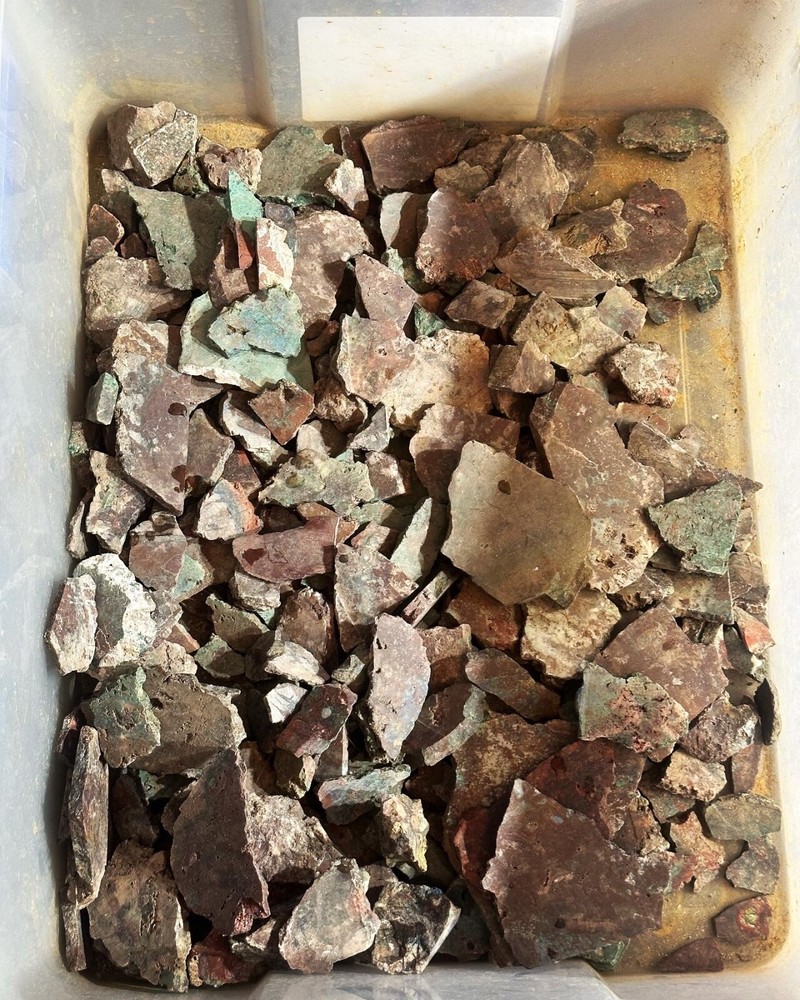 Apache gem Chrysocolla large parcel of slabs and cutter stones.