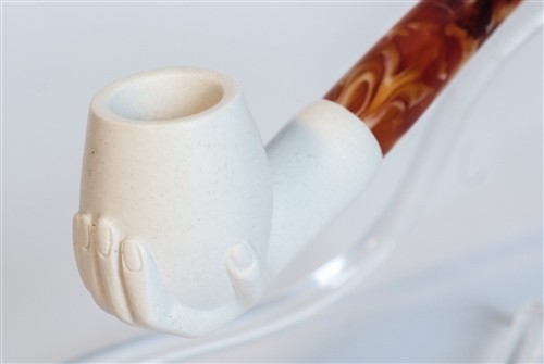 Standard Regular Meerschaum Pipe - HAND HOLDING SMOOTH BOWL