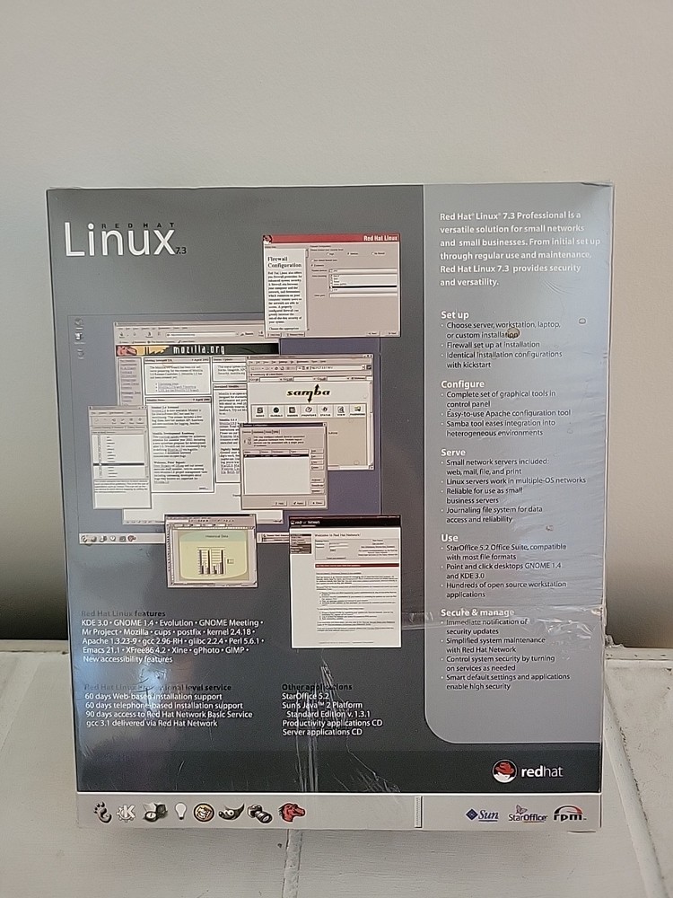 RED HAT Linux 7.3 Operating System The Linux Professional Brand New SEALED