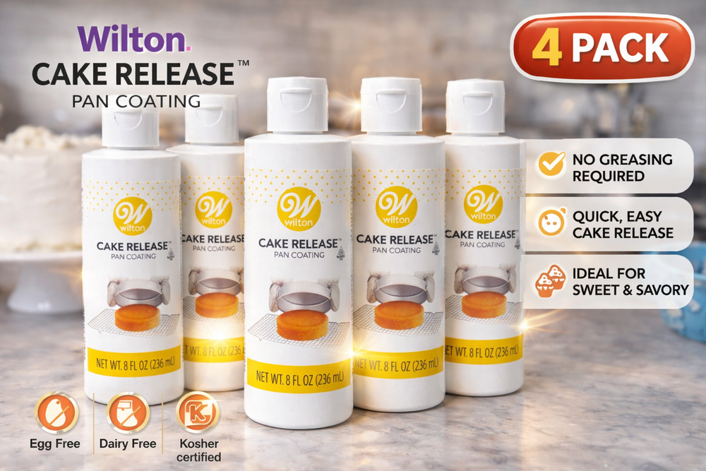Wilton Cake Release Pan Coating 4 Pack 8oz Each Non Stick Baking Easy Release 8