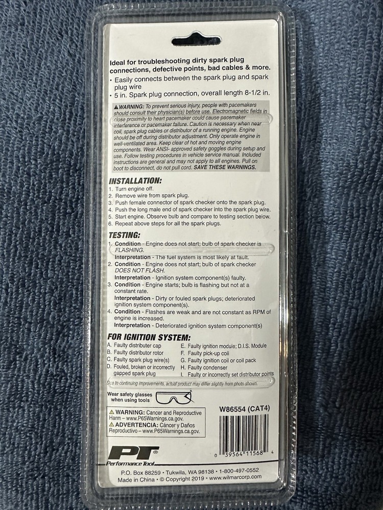 PERFORMANCE TOOL W86554 Inline Ignition Spark Tester