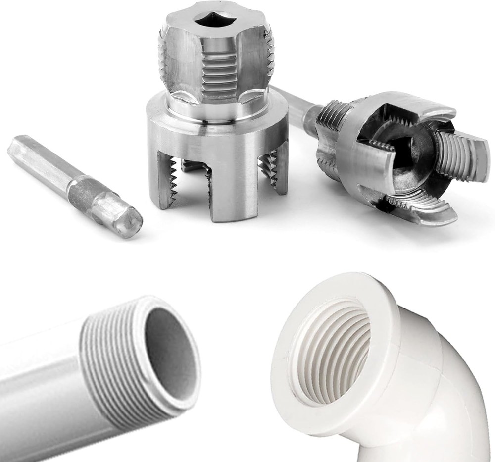 Pipe Threading Tool for Internal & External Threads, 2pcs Dual End 1/2" NPT & 3/