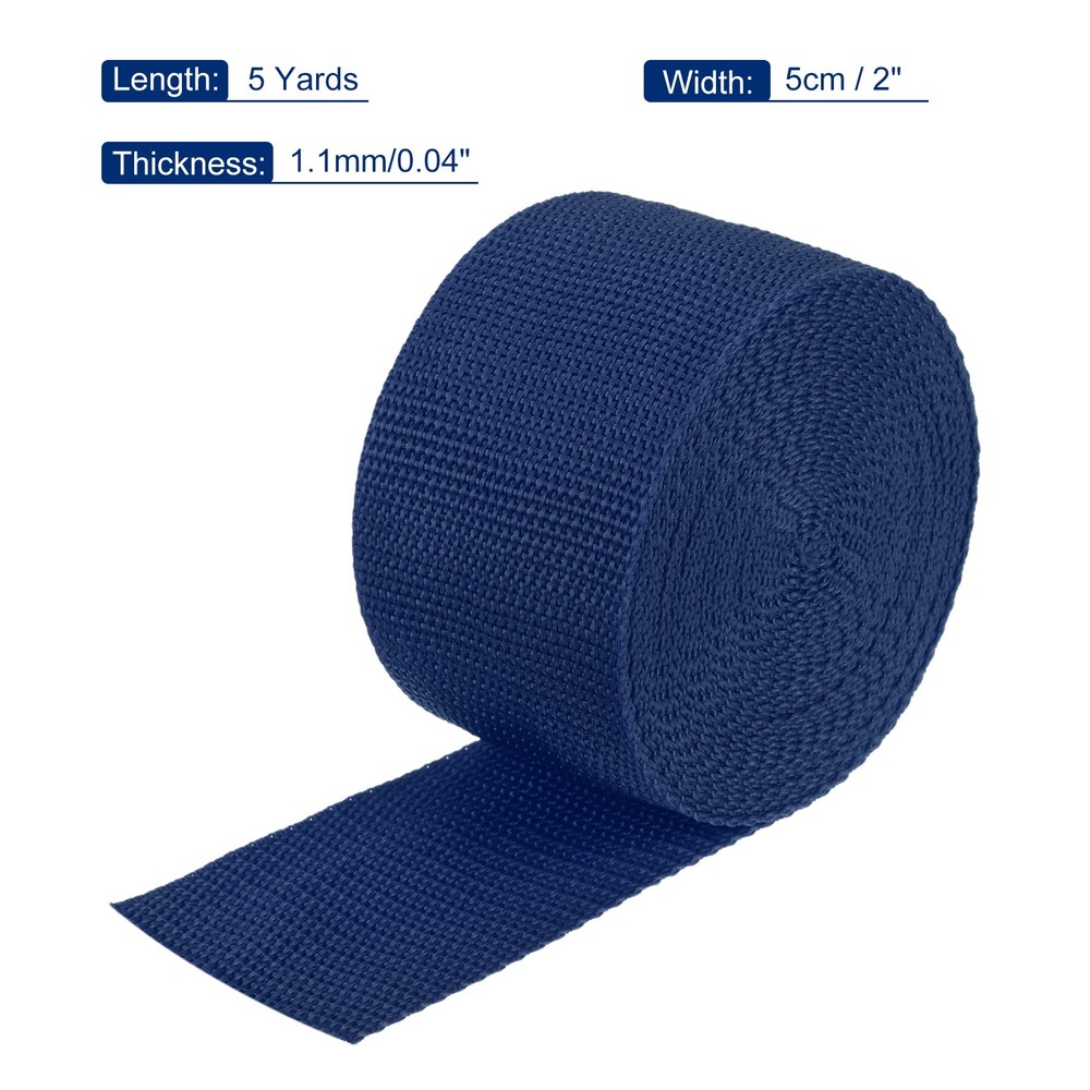 Lightweight Polypropylene Webbing Strap 5cm 5 Yard Navy Blue