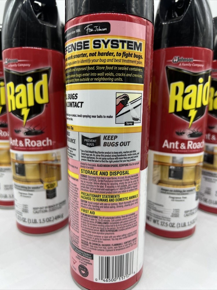 (9) Raid Ant Roach Killer Fragrance Free 17.5 oz Attack Control Prevent Bugs