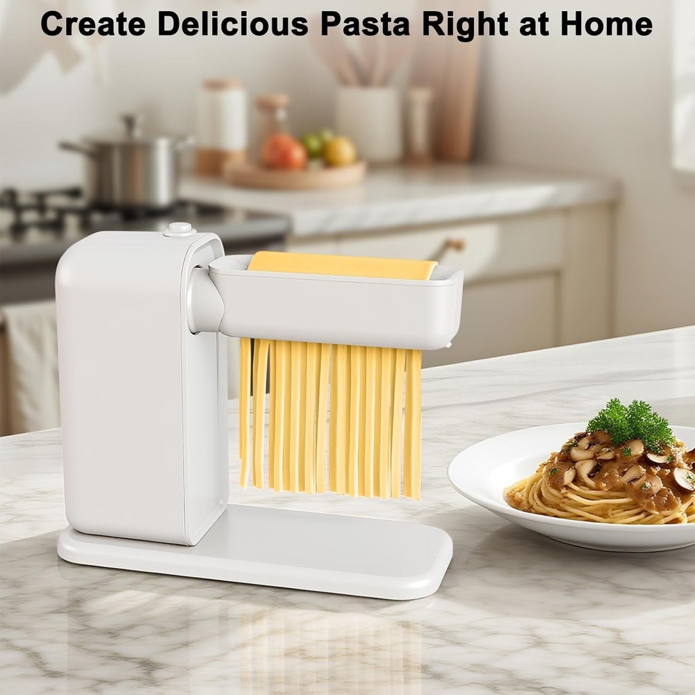 Electric 3-in-1 Pasta Maker Machine Includes Rollers Cutters White