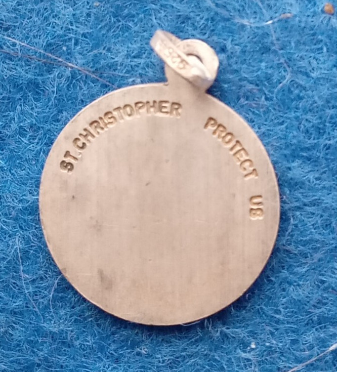 Vintage St. Christopher Silver Pendant 1.8g PB9-1688